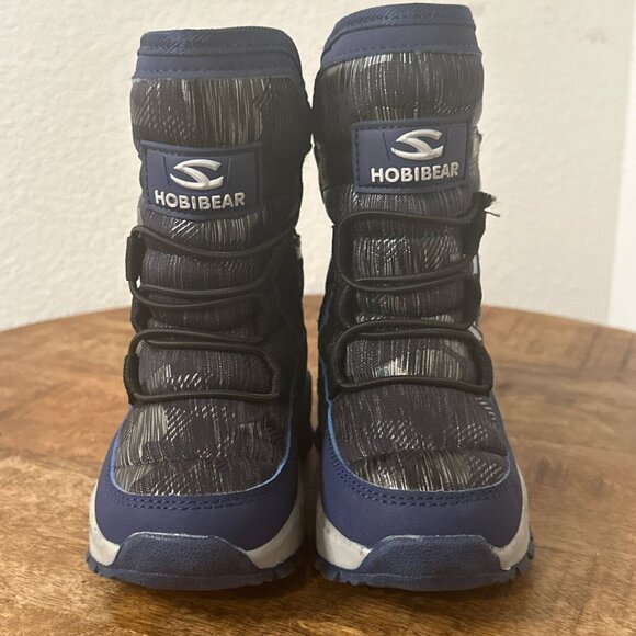 HOBIBEAR Boys Snow Boots Winter Waterproof Slip Resistant Blue - Picture 3 of 7